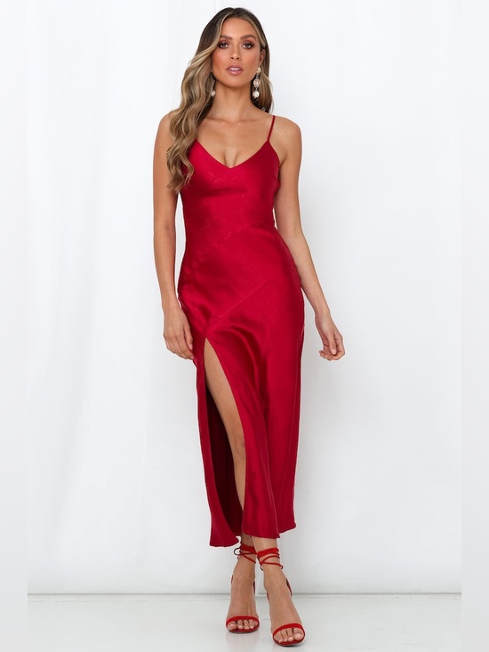 Hello Molly Dresses & Skirts - Hello Molly Wine Red Satin Slip Dress    NWT